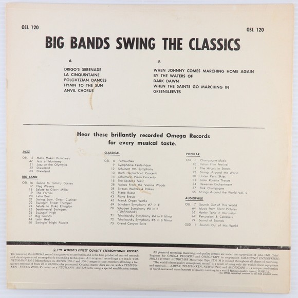 The Bob Freedman Orchestra Big Band Swings The Classics 12" LP Record Omega Disk - Picture 2 of 16
